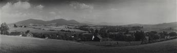 JOSEF SUDEK (1896-1976) A group of 4 photographs including a pair of pastoral panoramas, an intricately detailed fabric swatch, and a w